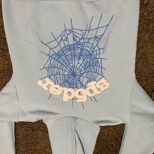brand new men’s blue rhinestone spider hoodie
